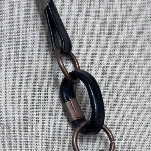 Vintage ‘90s Real Leather, Metal and Rope Necklace - Picture 8 of 8